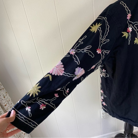 VTG Bedford Fair Embroidered Jacket Sz 1X W Floral Dark Romantic Y2K Fairy Boho - Picture 10 of 16